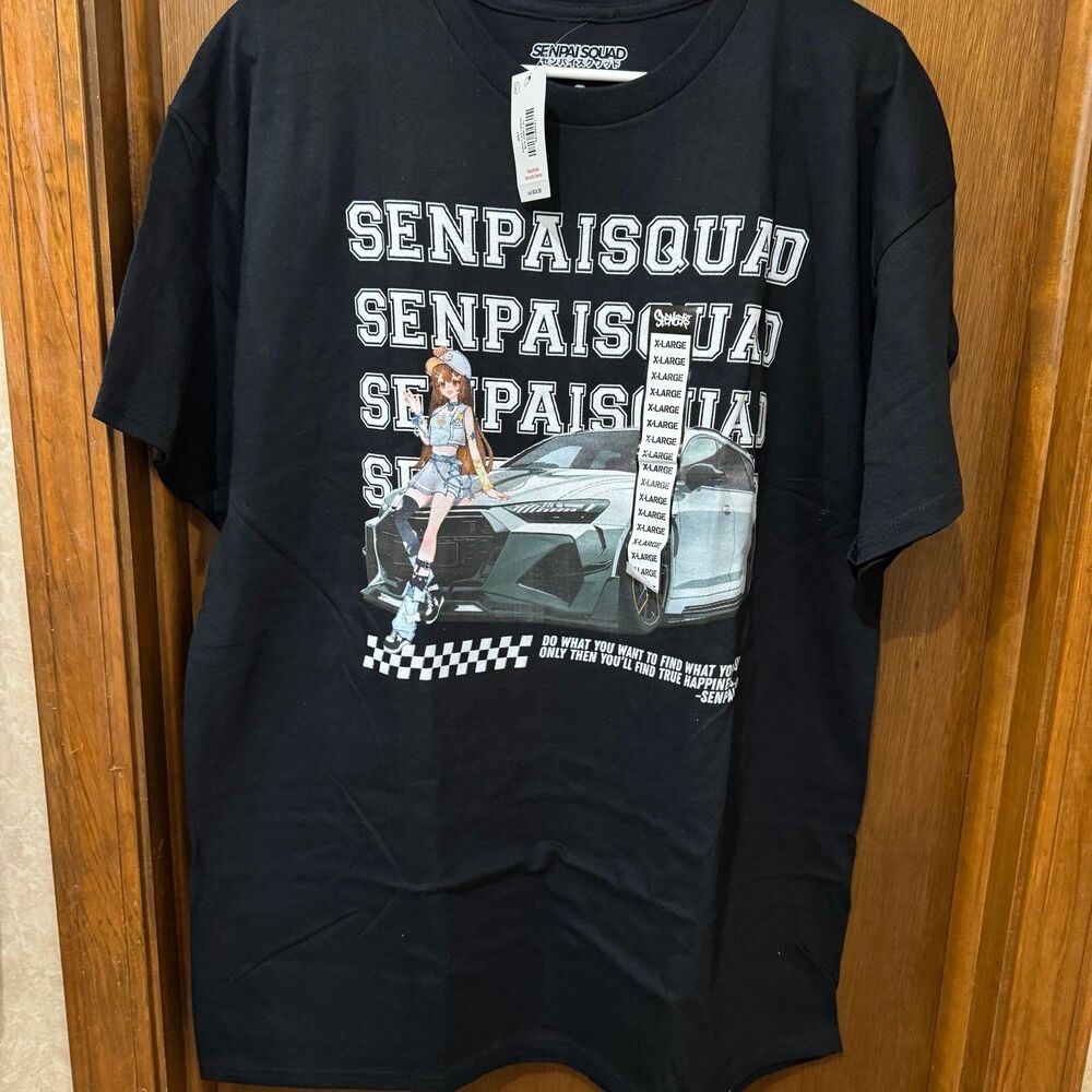 Senpai Squad - cute anime girl with foreign sports car NWT size small